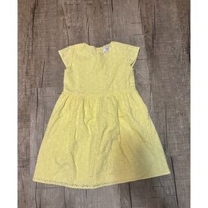 Crown & Ivy Kids Girls 6X Yellow Eyelet Dress Short Sleeve Summer